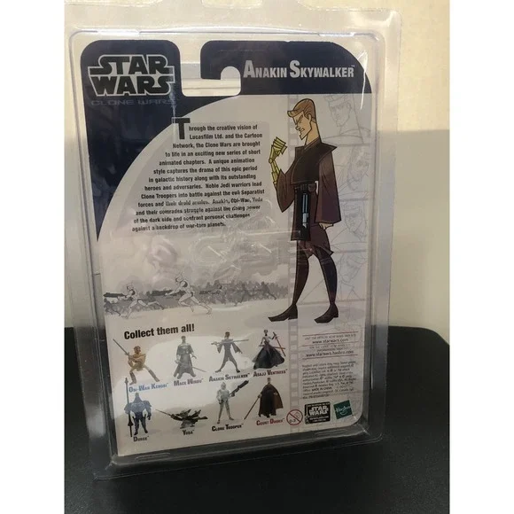 3 Star Wars Clone Wars Hasbro Sealed Figure Set Anakin Obi-Wan Clone Trooper HTF
